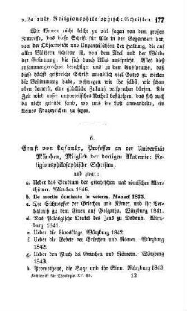 177-193 "Religionsphilosophische Schriften" von Ernst von Lasaulx
