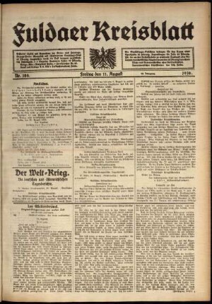 Ausgabe vom Freitag, den 11. August 1916.