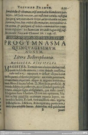 Progymnasma Quinquagesimum Nonum. Literae Bellerophontis