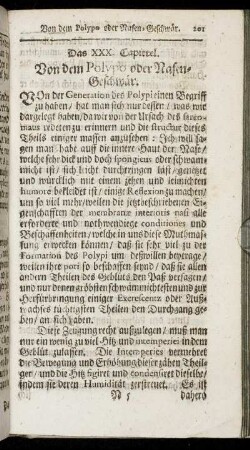Das XXX. Capittel. Von dem Polypo oder Nasen Geschwär.