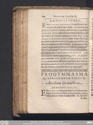 Progymnasma Quadragesimum Tertium. Auxilium & consilium. Edmundus, Gallus.