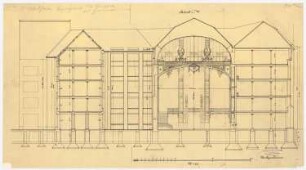 Warenhaus Wertheim, Leipziger Straße, Berlin 3. Bauabschnitt: Querschnitt durch den großen Lichthof, 1:100