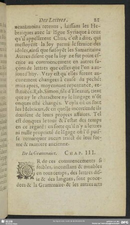 De la Grammaire. Chap. III.