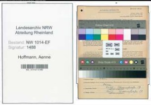 Entnazifizierung Aenne Hoffmann , geb. 11.07.1900 ()