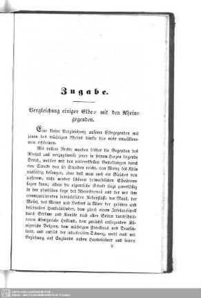 Zugabe. Vergleichung einiger Elbe- mit den Rheingegenden