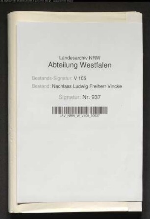 11 Briefe der Eltern Ernst I. J. Vincke und Louise geb. von Buttlar
