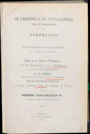 De Uredineae en Ustilagineae (roest-en brandzwammen) van Nederland