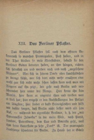 XIII. Das Berliner Pflaster