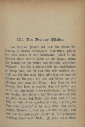 XIII. Das Berliner Pflaster