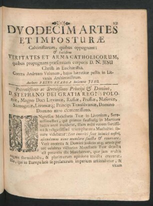 Duodecim Artes Et Imposturae