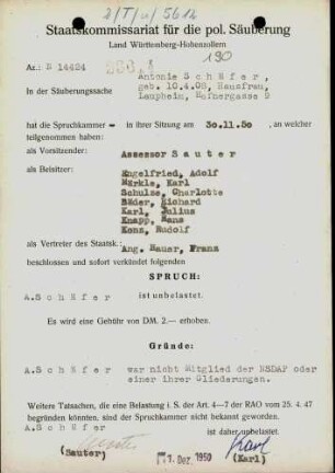 Schäfer, Antonie
