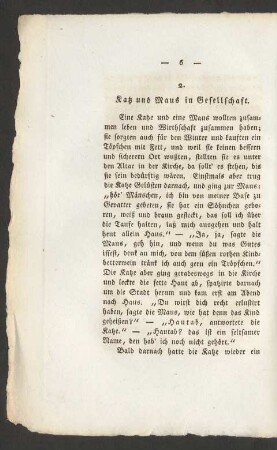 2. Katz und Maus in Gesellschaft.