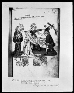Auszug biblischer Geschichten — Salomos Urteil, Folio 223recto
