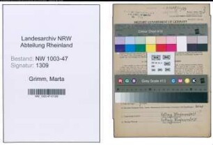 Entnazifizierung Marta Grimm , geb. 13.09.1901 (Justizangestellte)