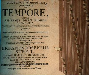 Disputatio Inauguralis Juridica De Tempore