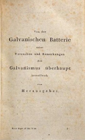 Beyträge zur nähern Kenntniss des Galvanismus und der Resultate seiner Untersuchung, 2,2