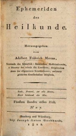 Ephemeriden der Heilkunde. 5. 1812