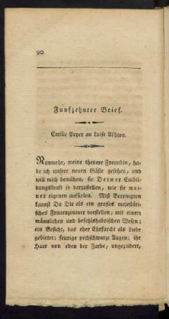 Funfzehnter Brief. Emilie Pryer an Luise Ashton.
