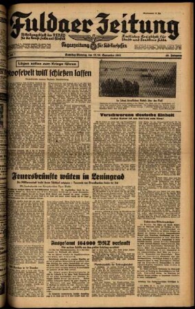 Ausgabe vom Samstag, den 13. September 1941.