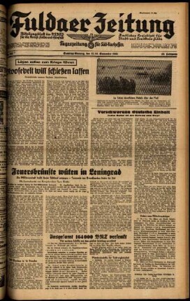 Ausgabe vom Samstag, den 13. September 1941.
