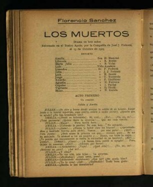 Los muertos : drama en tres actos