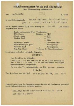Fauché, Wilhelm
