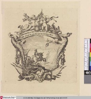 [Kartusche mit Devise; Emblematic subject in ornamental frame]