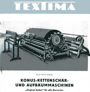 Faltblatt "Konuskettenschär- und Aufbäummaschinen ´Original Sucker´ für alle Garnarten, Modell CQ FB"
