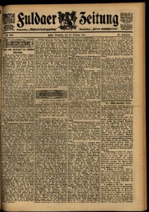Erste Ausgabe vom Dienstag, den 25. Oktober 1904.
