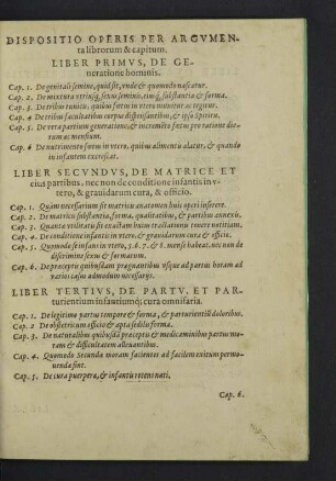 Dispositio operis per argumenta librorum & capitum.