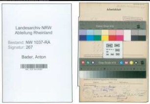Entnazifizierung Anton Bader , geb. 28.01.1913 (Polizeibeamter)