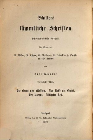 Schillers sämmtliche Schriften : historisch-kritische Ausgabe. 14, Die Braut von Messina