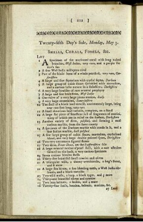 Twenty-fifth Day's Sale, Monday, May 3.
