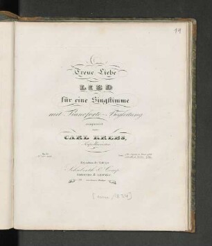 Treue Liebe : Lied für eine Singstimme mit Pianoforte-Begleitung ; op. 53 ; für Alt oder Bariton