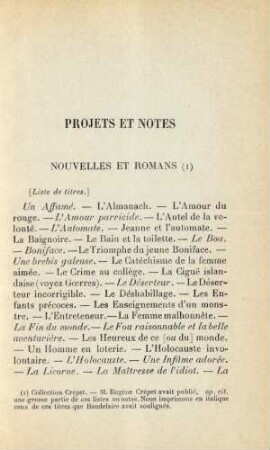 Projets Et Notes
