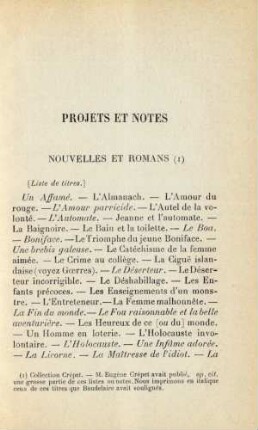 Projets Et Notes