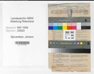 Entnazifizierung Johann Spruenken , geb. 06.11.1889 (Bahnsekretaer)