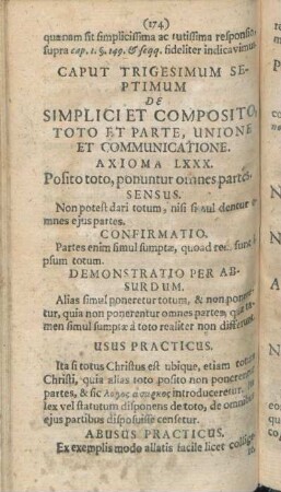Caput Trigesimum Septimum De Simplici Et Composito, Toto Et Parte, Unione Et Communicatione.