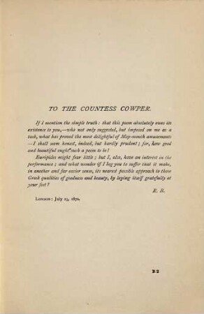 Robert Browning's poetical works, 11. Balaustion's adventure