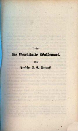 Ueber die Constitutio Waldemari