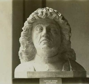 Matthias Corvinus, König von Ungarn : Bautzen, Stadtmuseum. Gipsabguss des Kopfes von Matthias Corvinus vom Releif am Matthiasturm der Ortenburg
