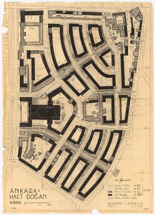 Gesamtbebauungsplan Ankara Teilbebauungsplan innere Stadt: Lageplan 1:500 Haci Dogan Viertel, überarbeitete Fassung
