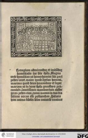[O] exemplum admirandum et imitandum humilitatis tue, domine Ihesu, magna certe humilitas...