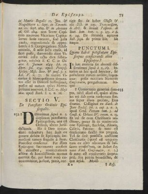 Sectio V. De Potestate Ordinis Episcopalis.