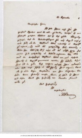 Brief von August Petermann von Justus Perthes' Geographische Anstalt  an Reinhold Grundemann : Gotha, 12.09.1862 ; [Kopie]