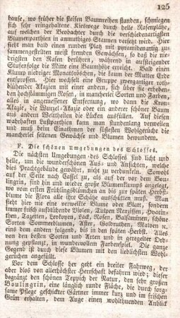 F. Die schönen Umgebungen des Schlosses.