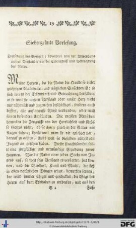 Siebenzehnte Vorlesung.