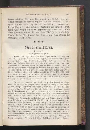 Missionsrundschau. Japan. I