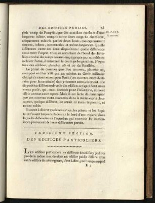 Troisième section: Des édifices particuliers