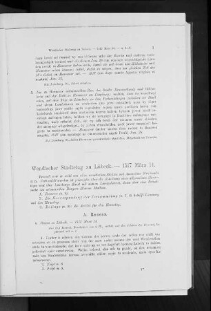 Wendischer Städtetag zu Lübeck. - 1517 März 14.